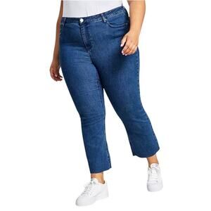 And Now This Mid Rise Cropped Kicked Flare Raw Hem Jeans Plus Size 22W NWT